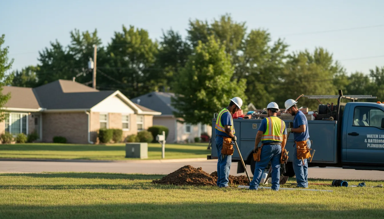 Residential water line and bathroom plumbing service in Lyles, TN